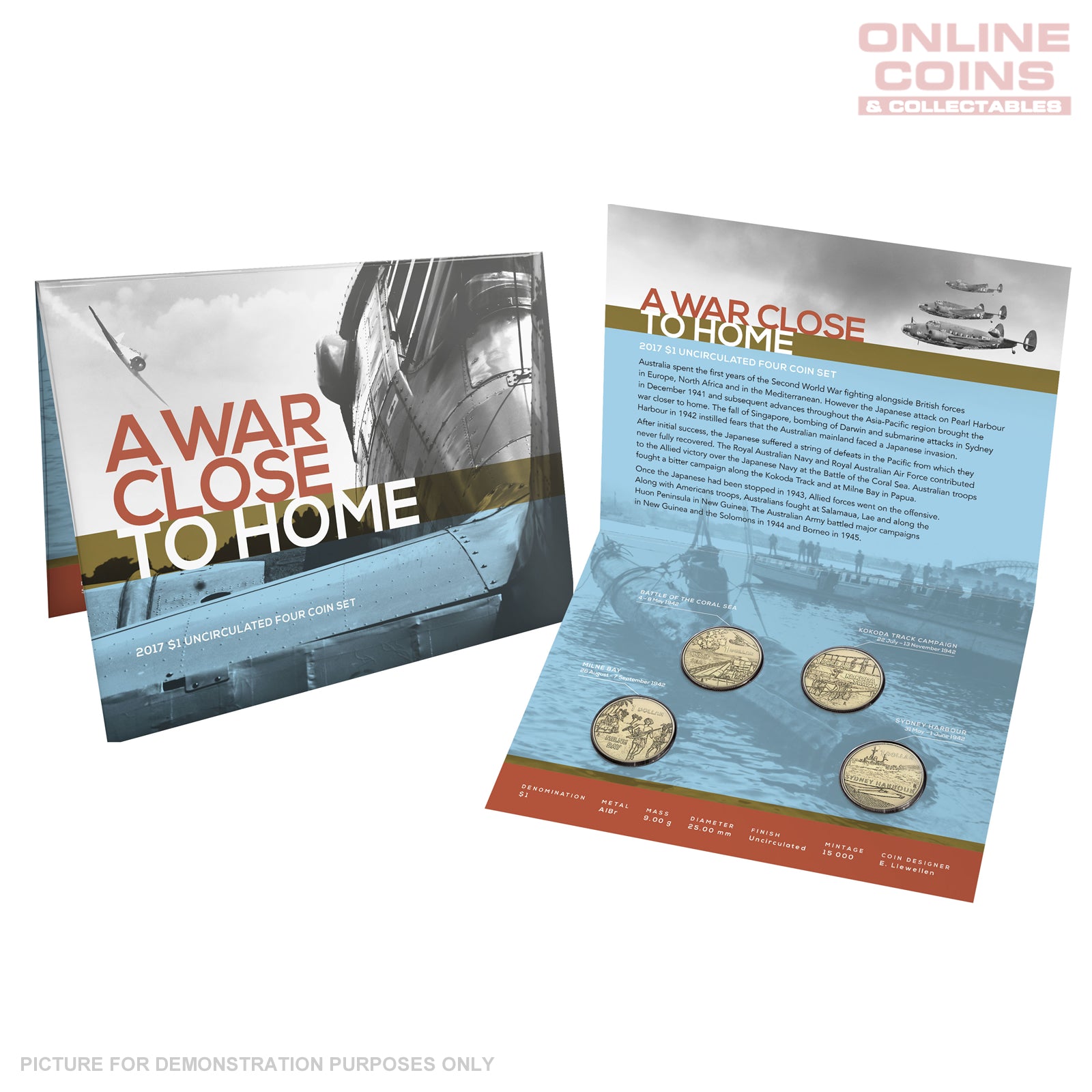 2017 $1 Uncirculated Four Coin Set - A War Close To Home